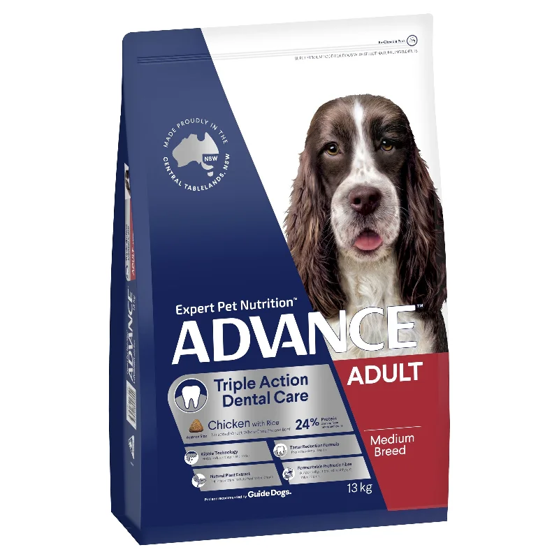 Advance Chicken and Rice Triple Action Dental Care Medium Breed Adult Dog Dry Food 13kg