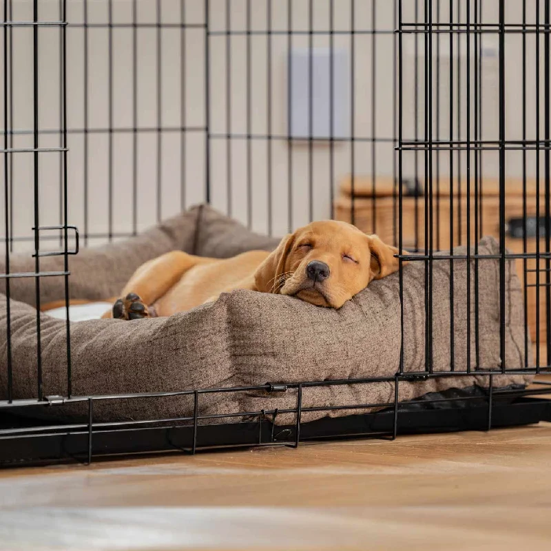 Dog Crate with Cosy & Calming Puppy Crate Bed in Inchmurrin Umber by Lords & Labradors