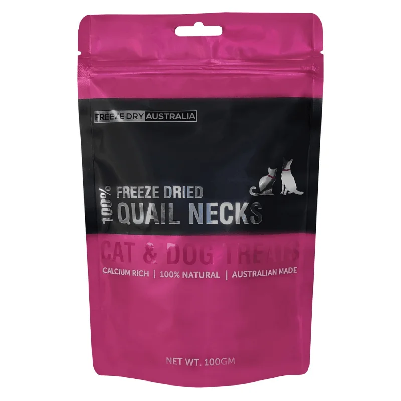 Freeze Dried Cat & Dog Treat - Quail Necks - 100 g