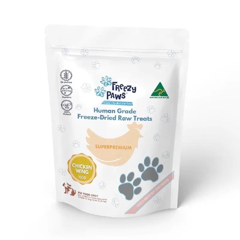 Freezy Paws Freeze Dried Human Grade Chicken Wing Dog and Cat Treats 100g