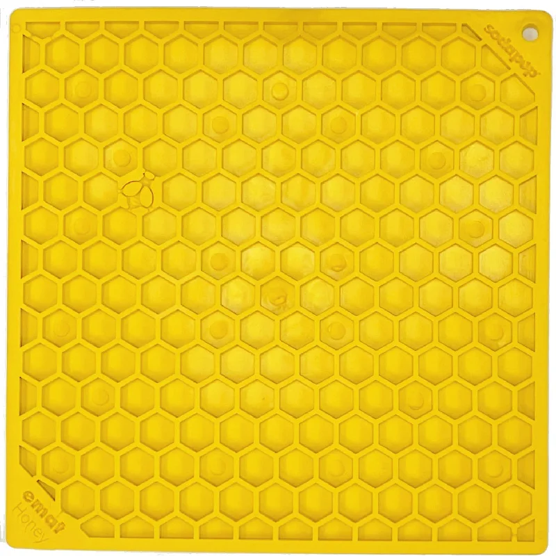 Honeycomb Design Emat Enrichment Licking Mat - Yellow -