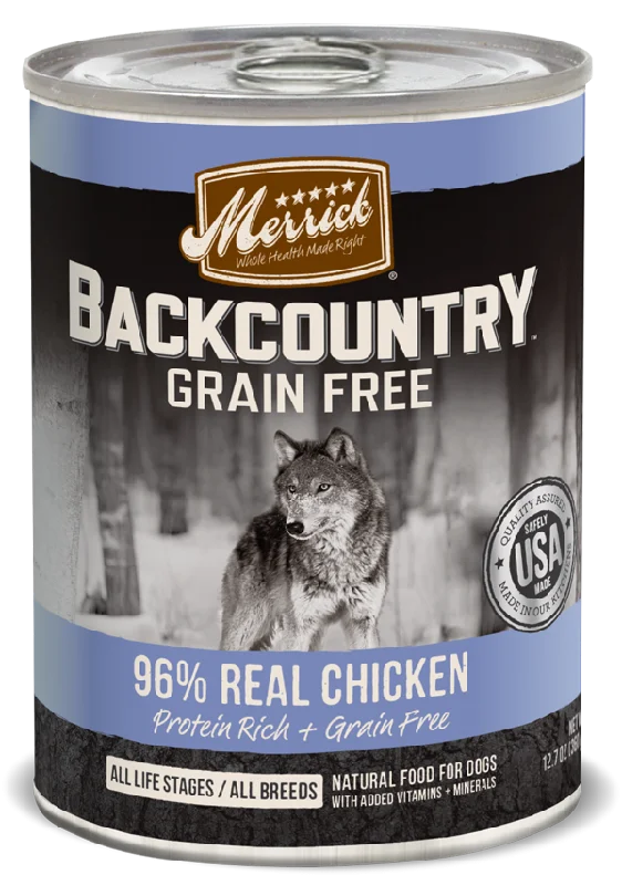 Merrick Backcountry Grain Free Backcountry 96% Chicken Recipe Canned Dog Food