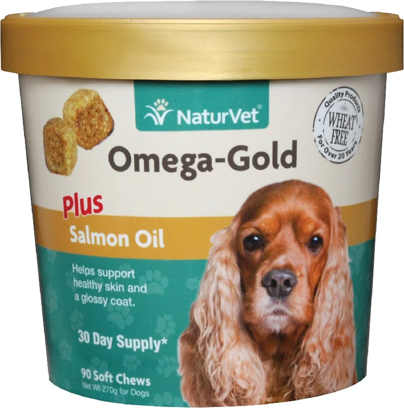 NaturVet Omega Gold Plus Salmon Oil Soft Chews for Dogs