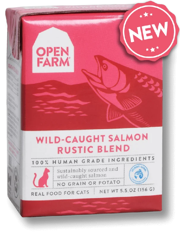 Open Farm Grain Free Wild Caught Salmon Recipe Rustic Blend Wet Cat Food