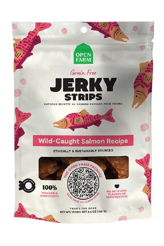 Open Farm Salmon Jerky Strips Dog Treats