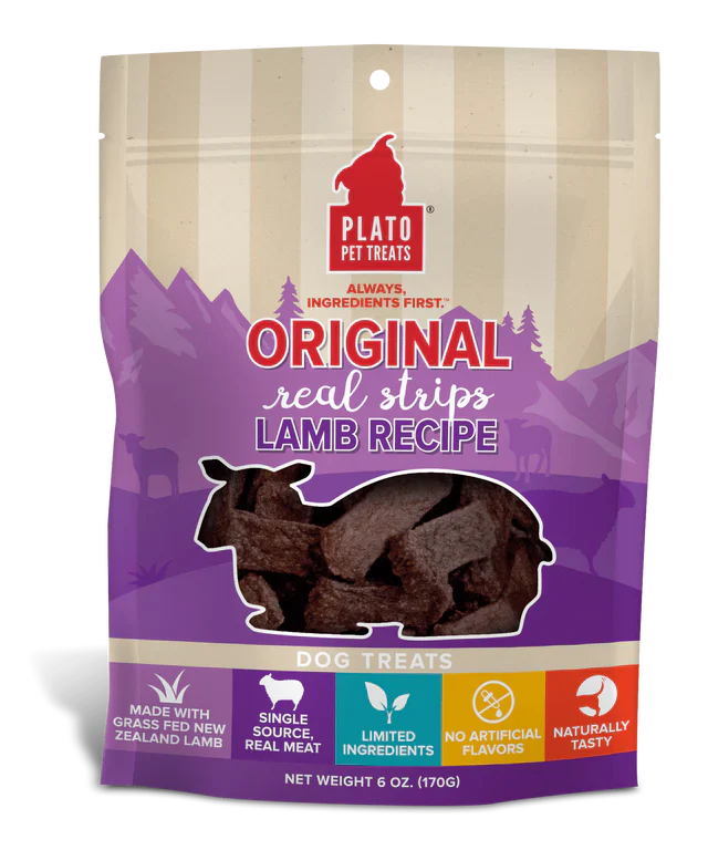 Plato Original Real Strips Lamb Dog Treats