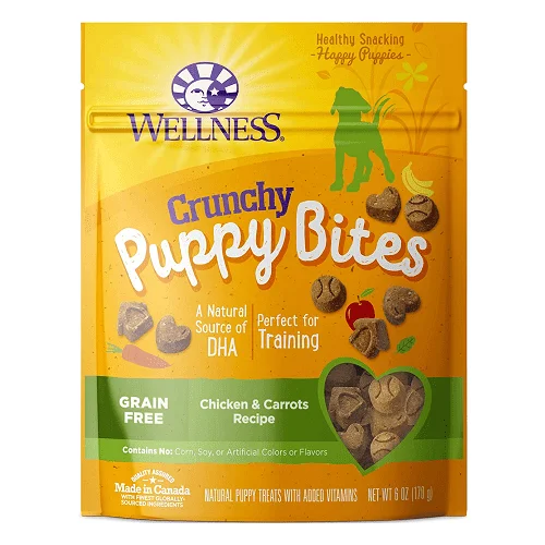 Dog Training Treat - CRUNCHY PUPPY BITES - Chicken & Carrots - 6 oz