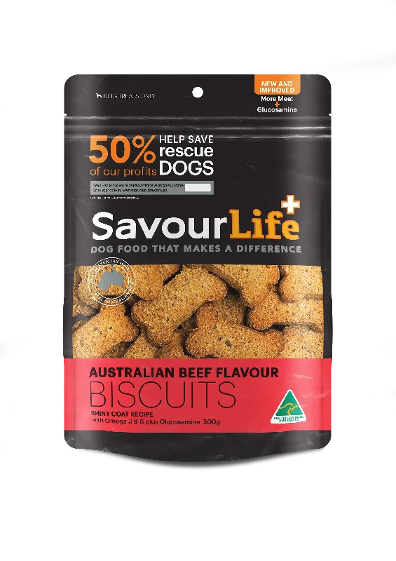 SavourLife Dog Treat Australian Beef Flavour Biscuits 500g