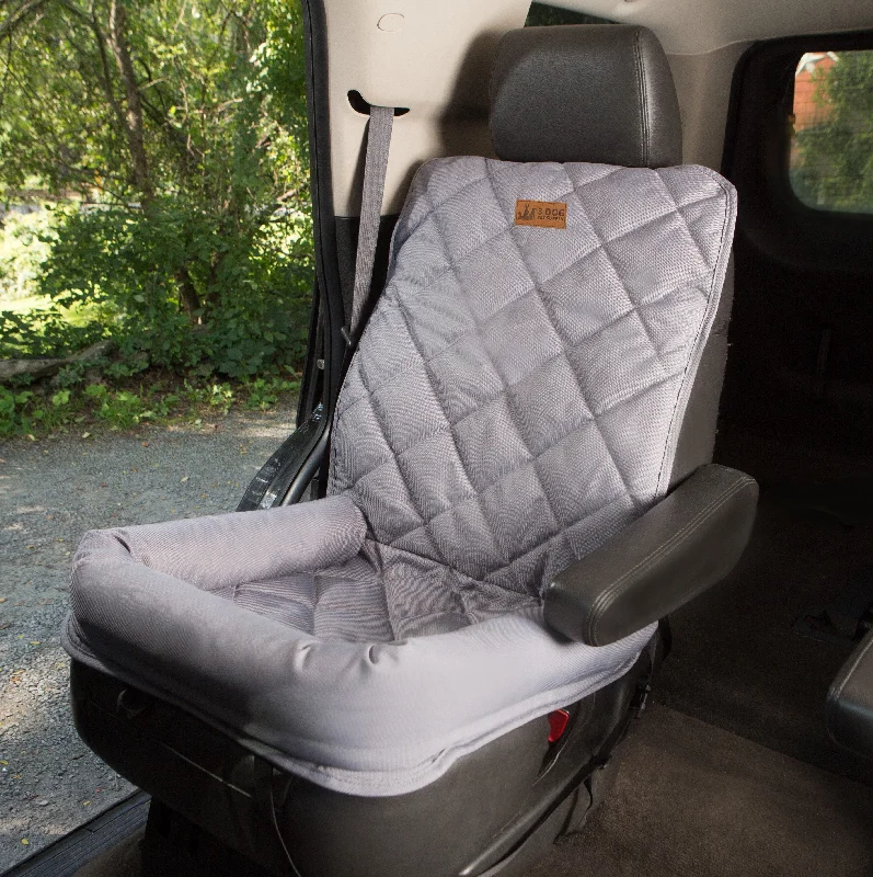 Single Seat Protector with Headrest- Gray