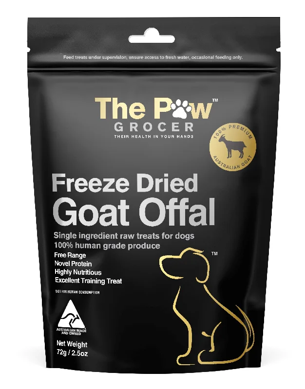 The Paw Grocer Black Label Dog and Cat Treat Goat Offal 72g