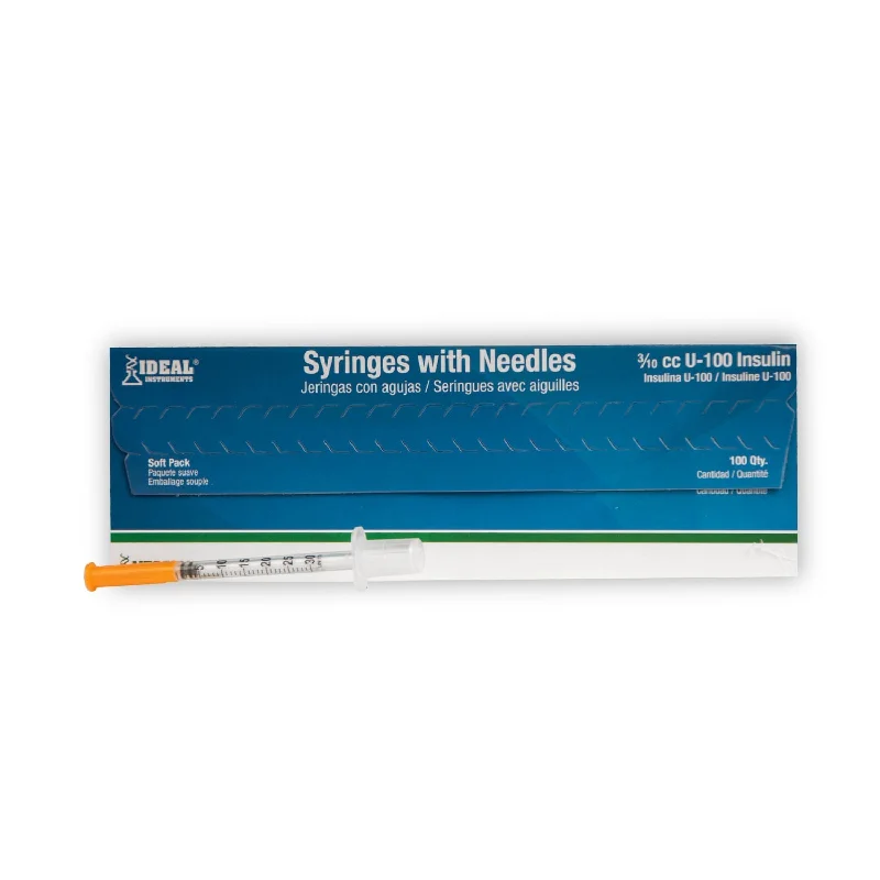 Ideal Insulin Syringes w/ Needle, Box of 100