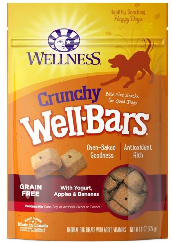 Wellness Natural Grain Free Wellbars Crunchy Yogurt, Apples and Bananas Recipe Dog Treats