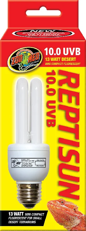 Zoo Med ReptiSun 10.0 UVB Compact Fluorescent Mini Reptile Lamp, 13-Watt