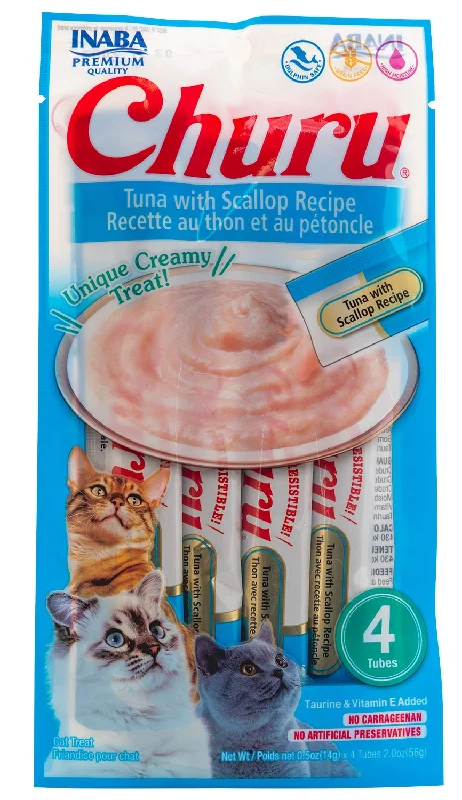 Churu Tuna w/ Scallop Puree Lickable Cat Treat, 4-pk