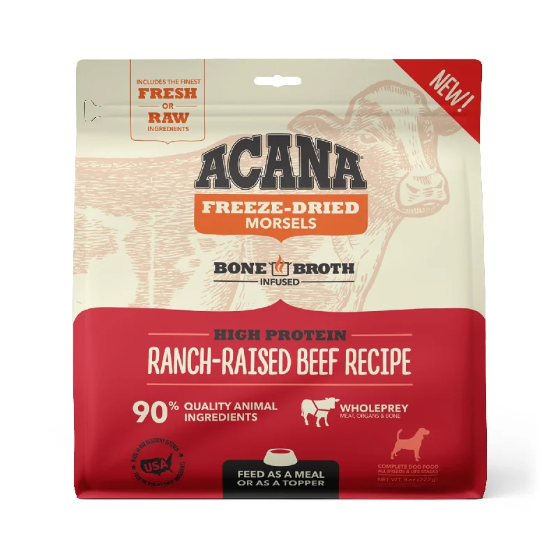 Acana Ranch Raised Beef Recipe Freeze Dried Dog Food Morsels, 8oz