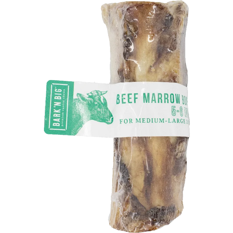 BarkNBig USA Beef Marrow Bone Dog Treat, 5-6in