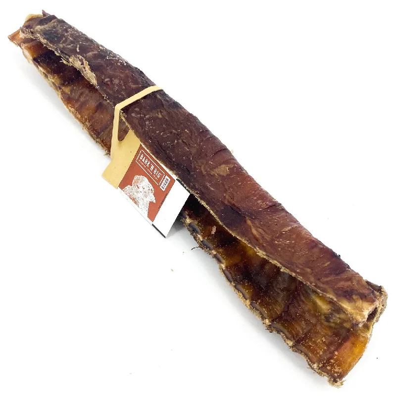 BarkNBig USA Large Bison Trachea Canoe Dog Treat, 10-13in