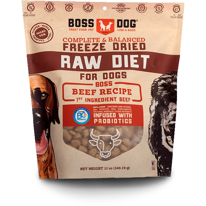 Boss Dog Beef Recipe Freeze Dried Dog Food, 12oz