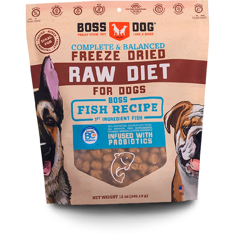 Boss Dog Fish Recipe Freeze Dried Dog Food, 12oz