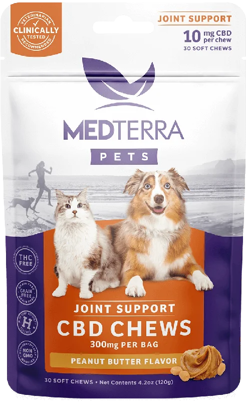 Pet CBD Joint Support Chews, Peanut Butter, 300mg, 30ct