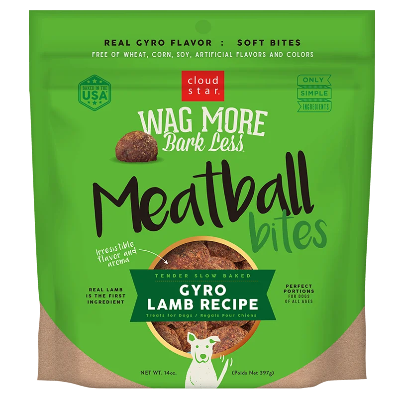 Cloud Star Wag More Bark Less Meat Balls Grain Free Soft & Chewy Dog Treats with Lamb, 14oz