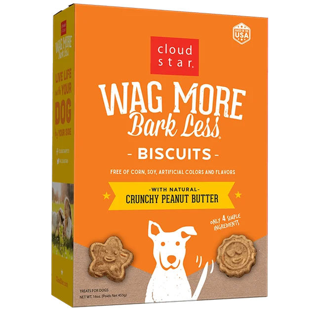 Cloud Star Wag More Bark Less Oven Baked Dog Treats with Crunchy Peanut Butter