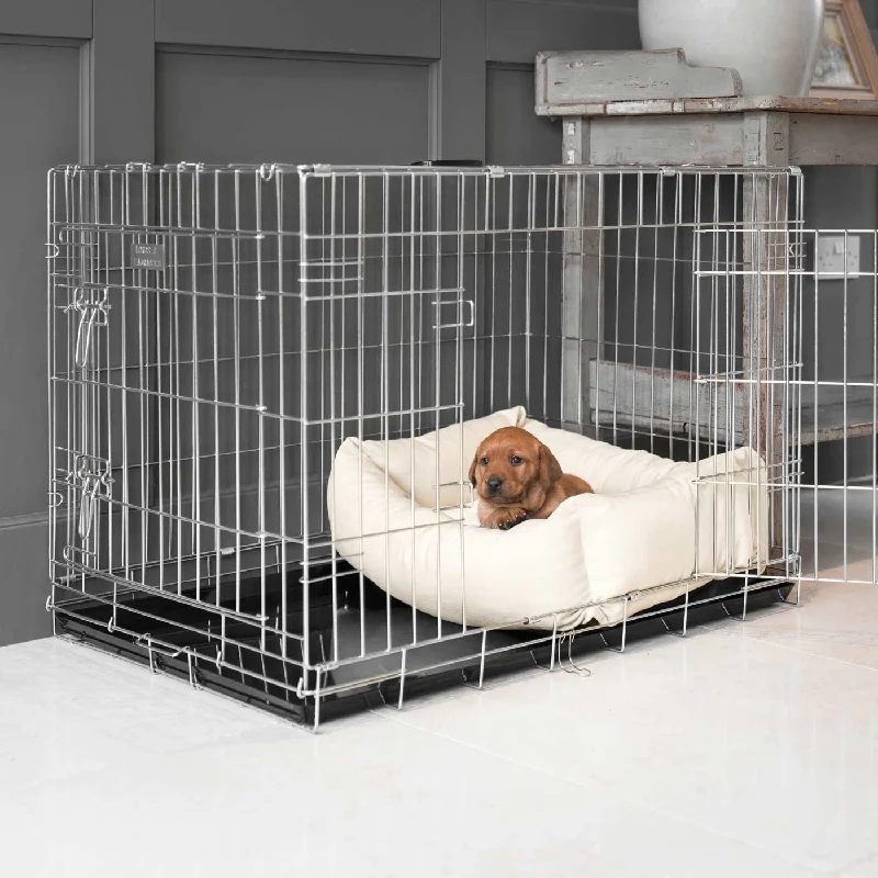 Cosy & Calming Puppy Crate Bed With Removable Covers in Savanna Bone by Lords & Labradors