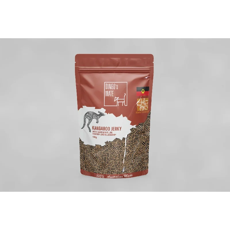 Dingos Mate Kangaroo with Davidson Plum Riberry and Blueberry Jerky Dog Treats 200g