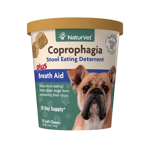 Dog Supplement - Coprophagia Stool Eating Deterrent Soft Chews (Plus Breath Aid)