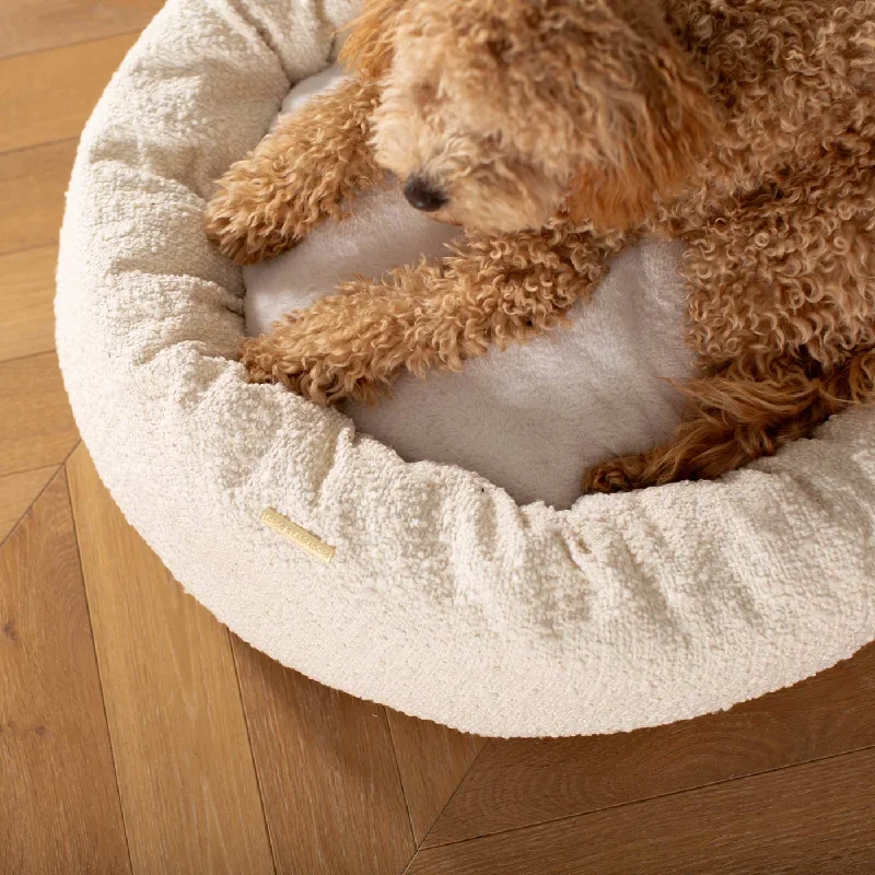 Donut Bed in Ivory Bouclé by Lords & Labradors