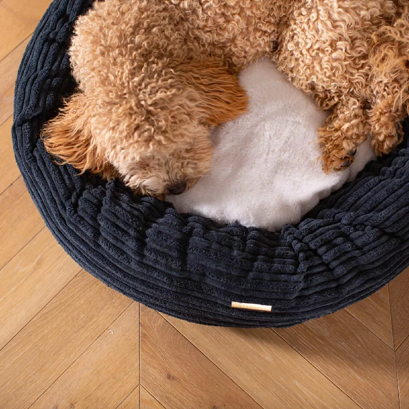 Donut Bed in Navy Essentials Plush by Lords & Labradors