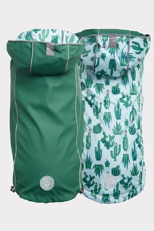 GF Pet Reversible Green Cactus Raincoat