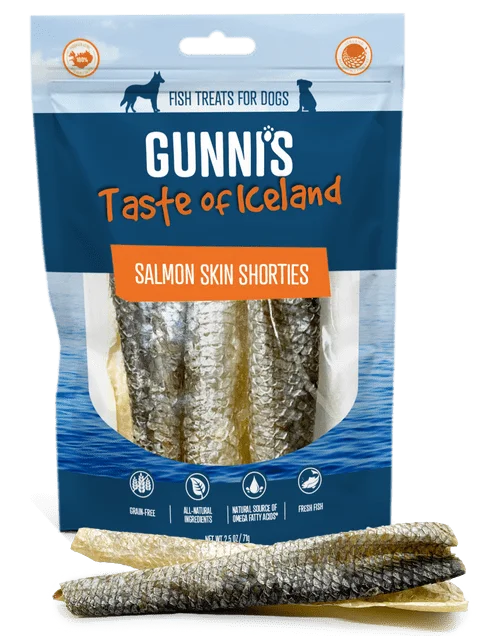 Gunni's Salmon Skin Shorties Treats for Dogs