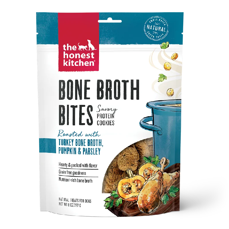 The Honest Kitchen Bone Broth Bites Turkey Bone Broth & Pumpkin Dog Treats, 8oz