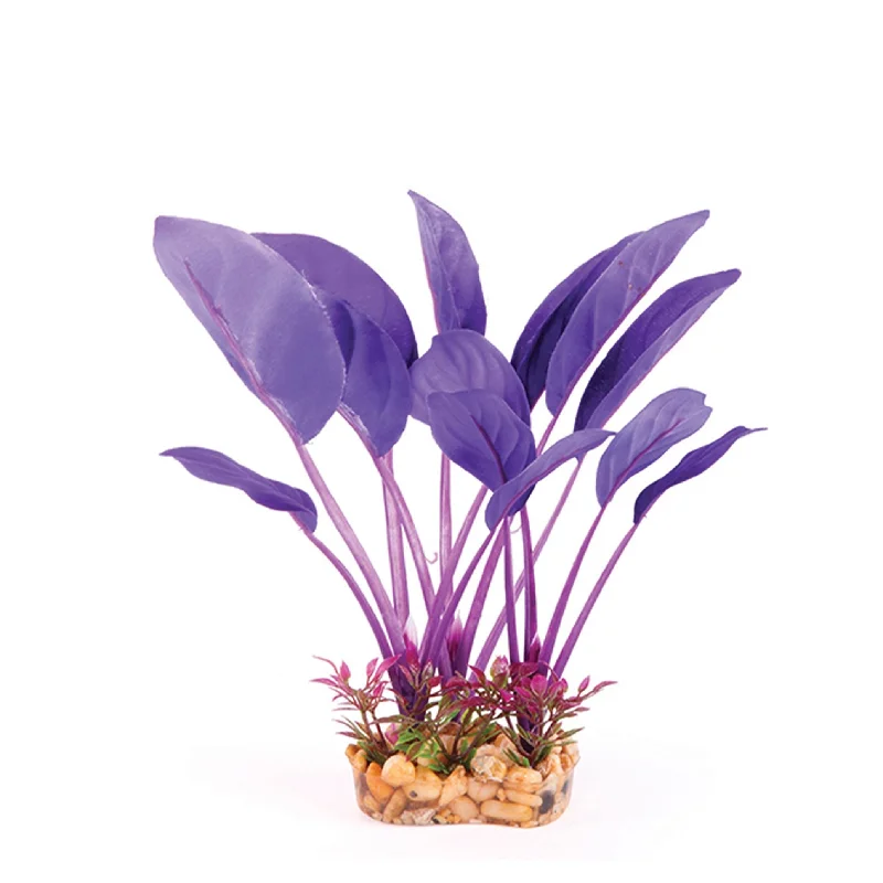 Kazoo Aquarium Artificial Plant Purple or Orange Silk with Thin Leaves Medium