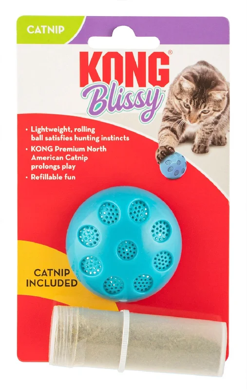 KONG Blissy Mesh Ball w/Catnip, Teal, Small