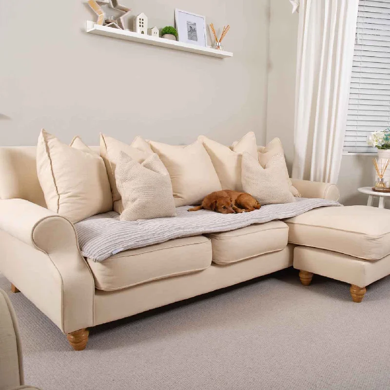 Sofa Topper in Light Grey Essentials Plush by Lords & Labradors