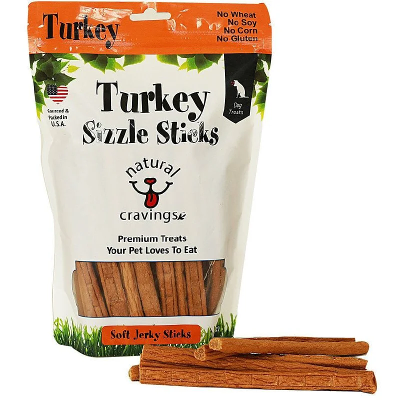 Natural Cravings USA Turkey Sizzle Sticks Jerky Treats For Dogs, 12oz