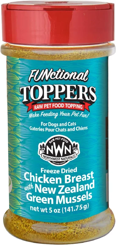 Northwest Naturals FUNctional Freeze Dried Dog & Cat Food Topper Chicken Breast & New Zealand Green Mussels Flavor