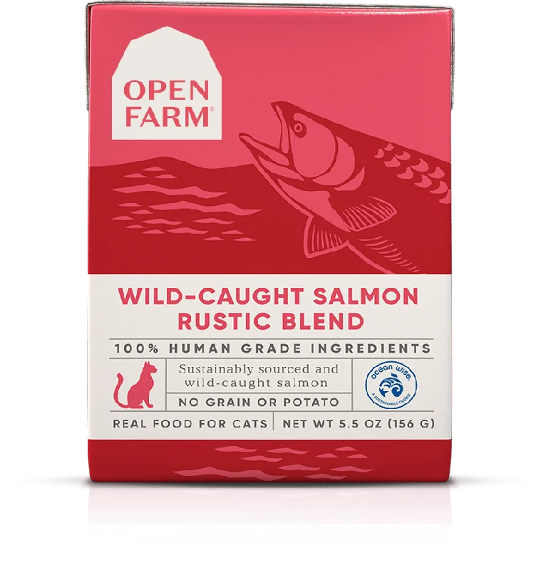 Open Farm Grain Free Wild Caught Salmon Recipe Rustic Blend Wet Cat Food