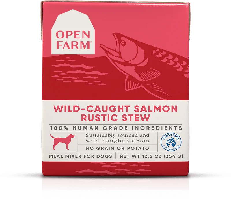 Open Farm Grain Free Wild Caught Salmon Recipe Rustic Stew Wet Dog Food Topper