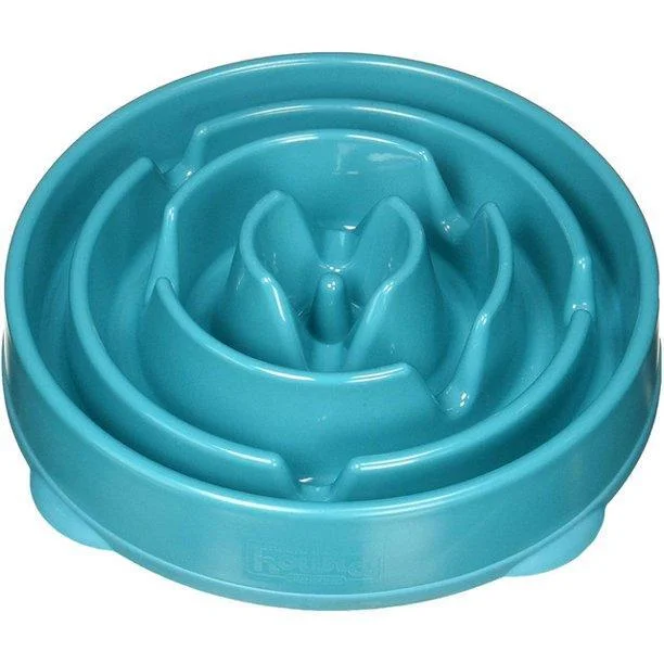 Outward Hound Fun Feeder Slo-Bowl Feeder for Dogs in Teal