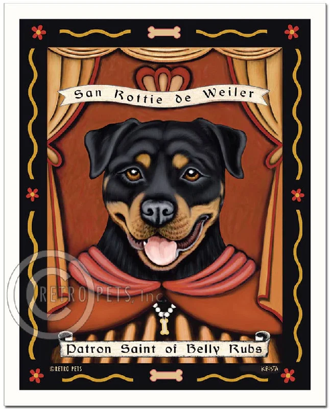 P-117  8x10 Print, "Rottweiler Saint of Belly Rubs"