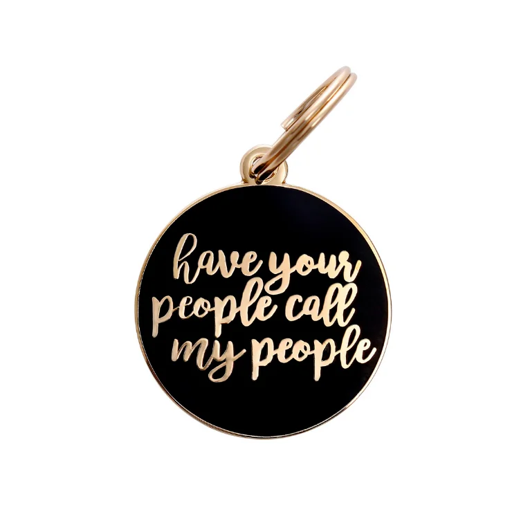 Have Your People - Gold & Navy - Pet ID Tag