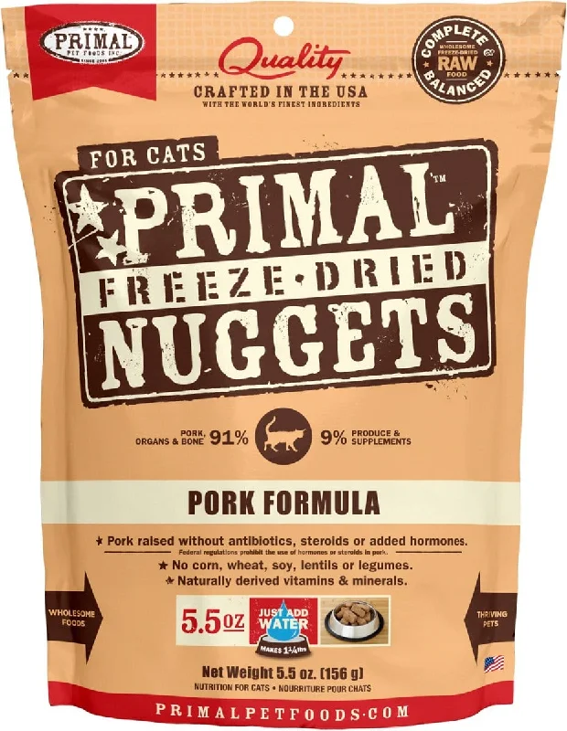 Primal Freeze-Dried Nuggets Grain Free Pork Formula Complete Diet Cat Food