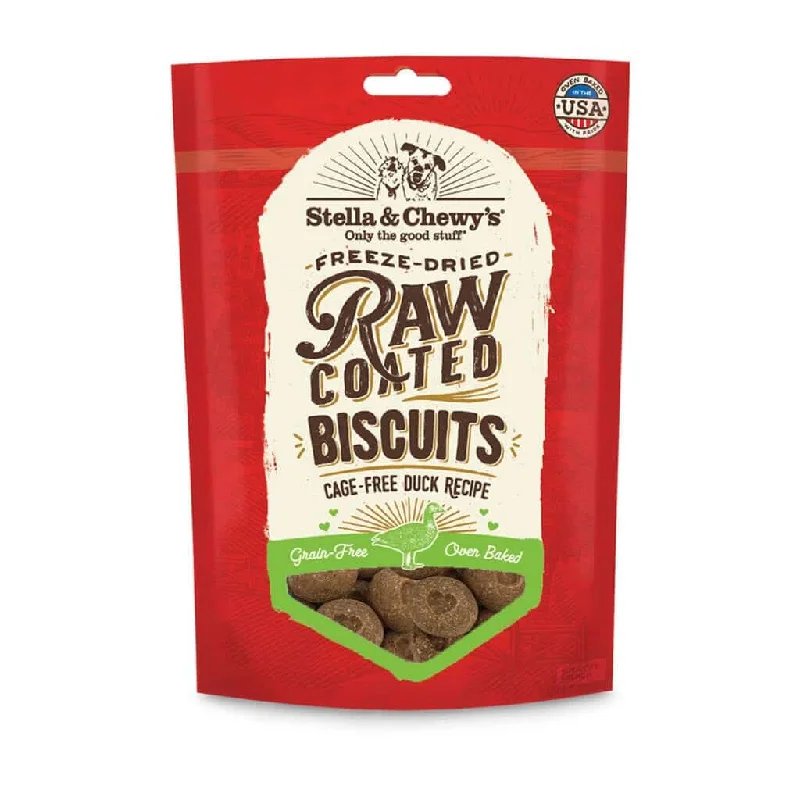 Stella & Chewy's Raw Coated Duck Biscuits For Dogs, 9oz