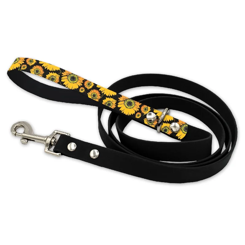 Sunflower Waterproof Leash With Silver Snap Hook