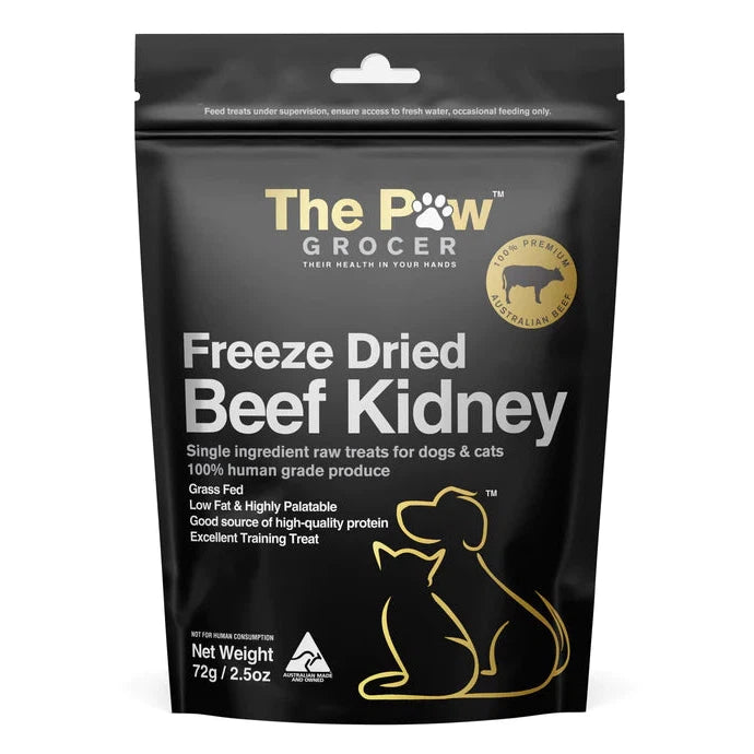 The Paw Grocer Black Label Freeze Dried Beef Kidney Dog and Cat Treats 72g