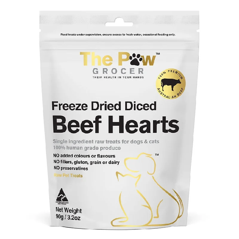 The Paw Grocer Freeze Dried Beef Hearts Dog and Cat Treats 90g