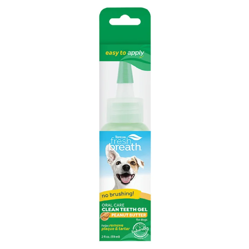 Dog Dental Health - FRESH BREATH - Oral Care Clean Teeth Gel - Peanut Butter - 2 fl oz